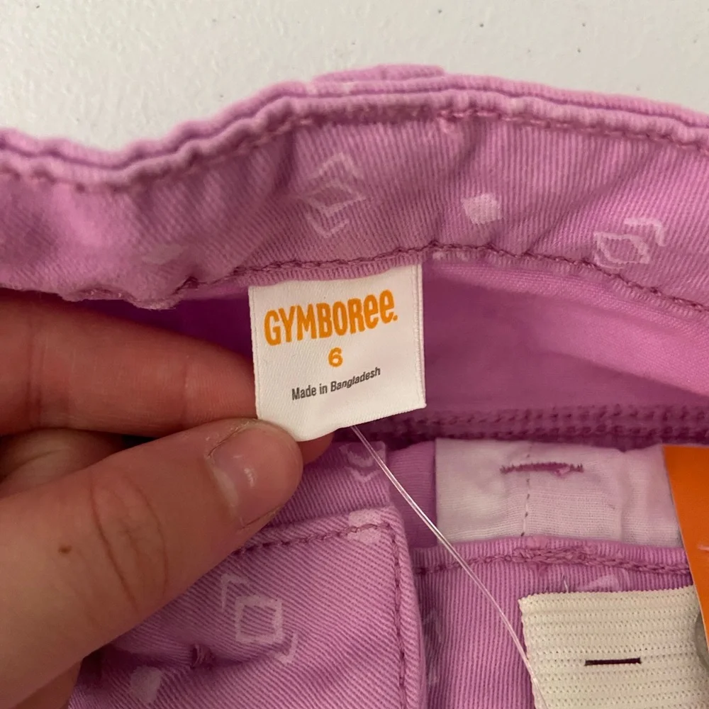 NEW Gymboree girl’s purple print Bermuda shorts adjustable‎ waist knee length 6